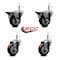Service Caster 3.5'' Maroon Poly Wheel Swivel 7/16'' Grip Ring Stem Caster Set 2 Brakes, 4PK GR20S3514-PPUB-MRN-PLB-716138-2-S-2 - alternate 2